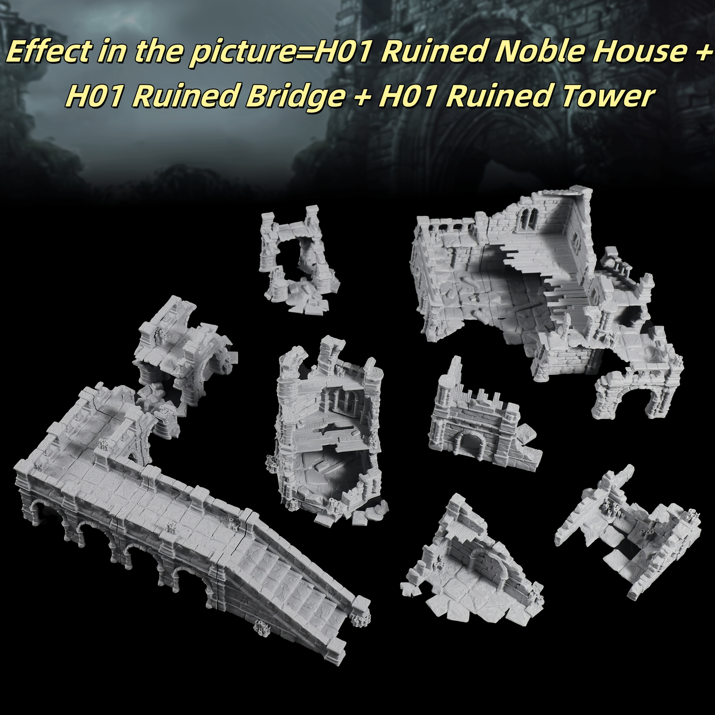 Ruined Noble House and Tower Terrain